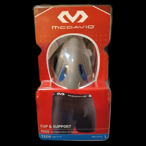 NIB McDavid Performance Boxer & Flex Cup 9255 Teen 12-15 Size L Waist 30''-34'' - Picture 1 of 5
